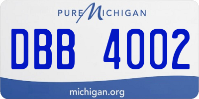 MI license plate DBB4002