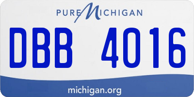 MI license plate DBB4016