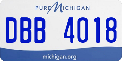 MI license plate DBB4018