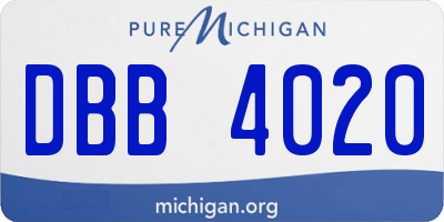 MI license plate DBB4020
