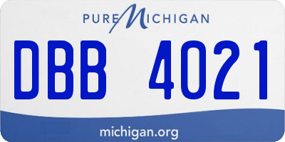 MI license plate DBB4021