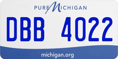 MI license plate DBB4022