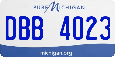 MI license plate DBB4023