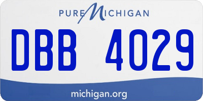 MI license plate DBB4029