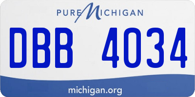 MI license plate DBB4034