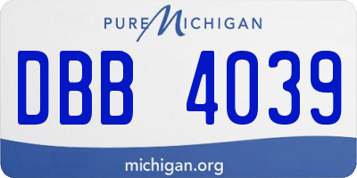 MI license plate DBB4039