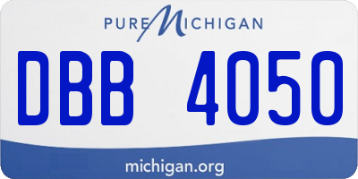 MI license plate DBB4050