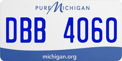 MI license plate DBB4060