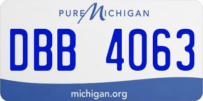 MI license plate DBB4063