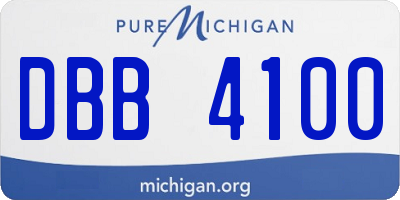 MI license plate DBB4100