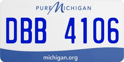 MI license plate DBB4106
