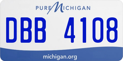 MI license plate DBB4108