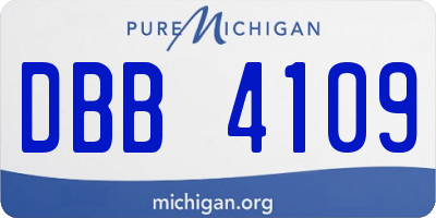 MI license plate DBB4109
