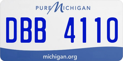 MI license plate DBB4110