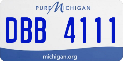 MI license plate DBB4111