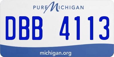 MI license plate DBB4113