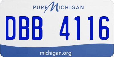 MI license plate DBB4116