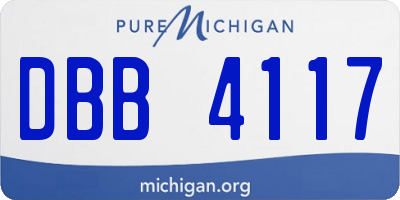 MI license plate DBB4117