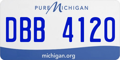 MI license plate DBB4120