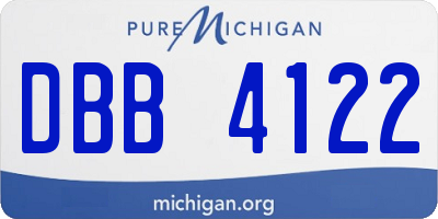 MI license plate DBB4122
