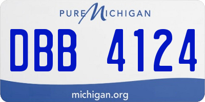 MI license plate DBB4124