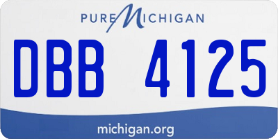 MI license plate DBB4125
