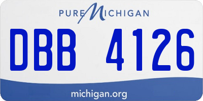 MI license plate DBB4126