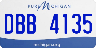 MI license plate DBB4135