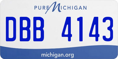MI license plate DBB4143