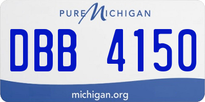 MI license plate DBB4150