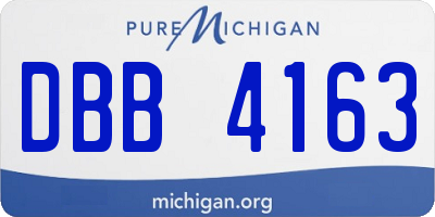 MI license plate DBB4163