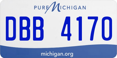 MI license plate DBB4170
