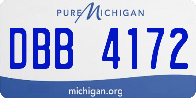 MI license plate DBB4172