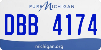 MI license plate DBB4174