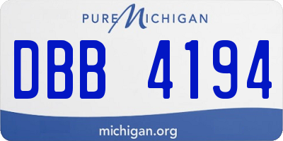 MI license plate DBB4194