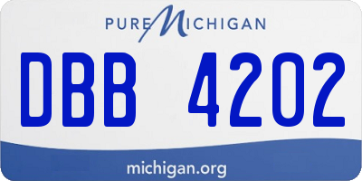 MI license plate DBB4202