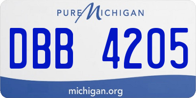 MI license plate DBB4205