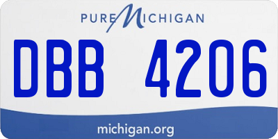 MI license plate DBB4206