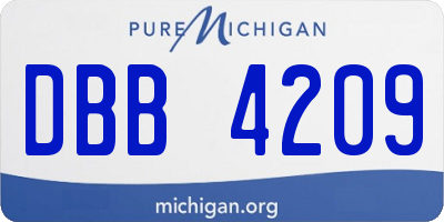 MI license plate DBB4209