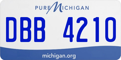 MI license plate DBB4210