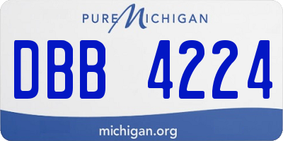 MI license plate DBB4224