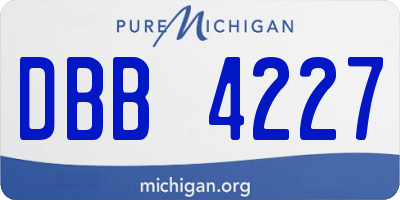 MI license plate DBB4227