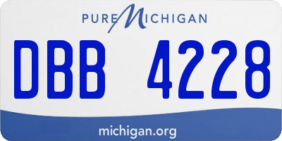 MI license plate DBB4228