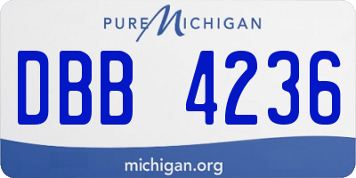 MI license plate DBB4236