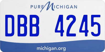 MI license plate DBB4245
