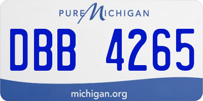 MI license plate DBB4265
