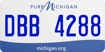 MI license plate DBB4288