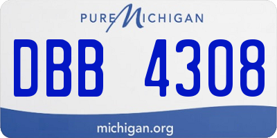 MI license plate DBB4308