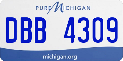 MI license plate DBB4309