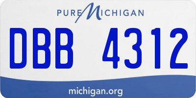 MI license plate DBB4312